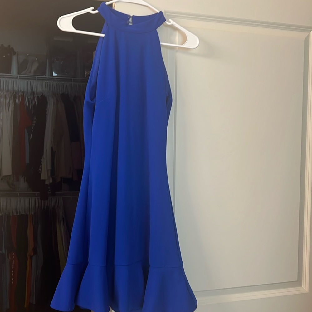 Lulus Royal blue halter neck mini dress